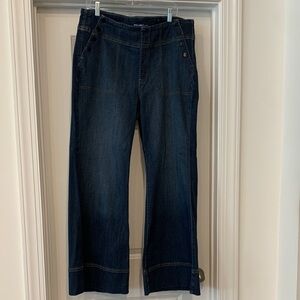 Chico's Dark high rise flare Wide-Leg Pull-On Jeans 16 cotton NWOT